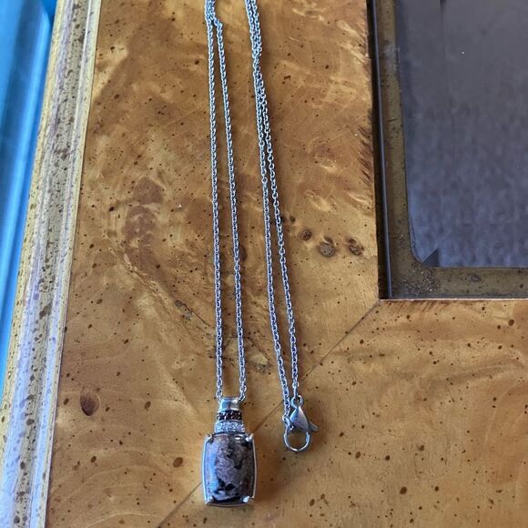 Natural Yooperlite Red Garnet Necklace - Picture 5 of 8